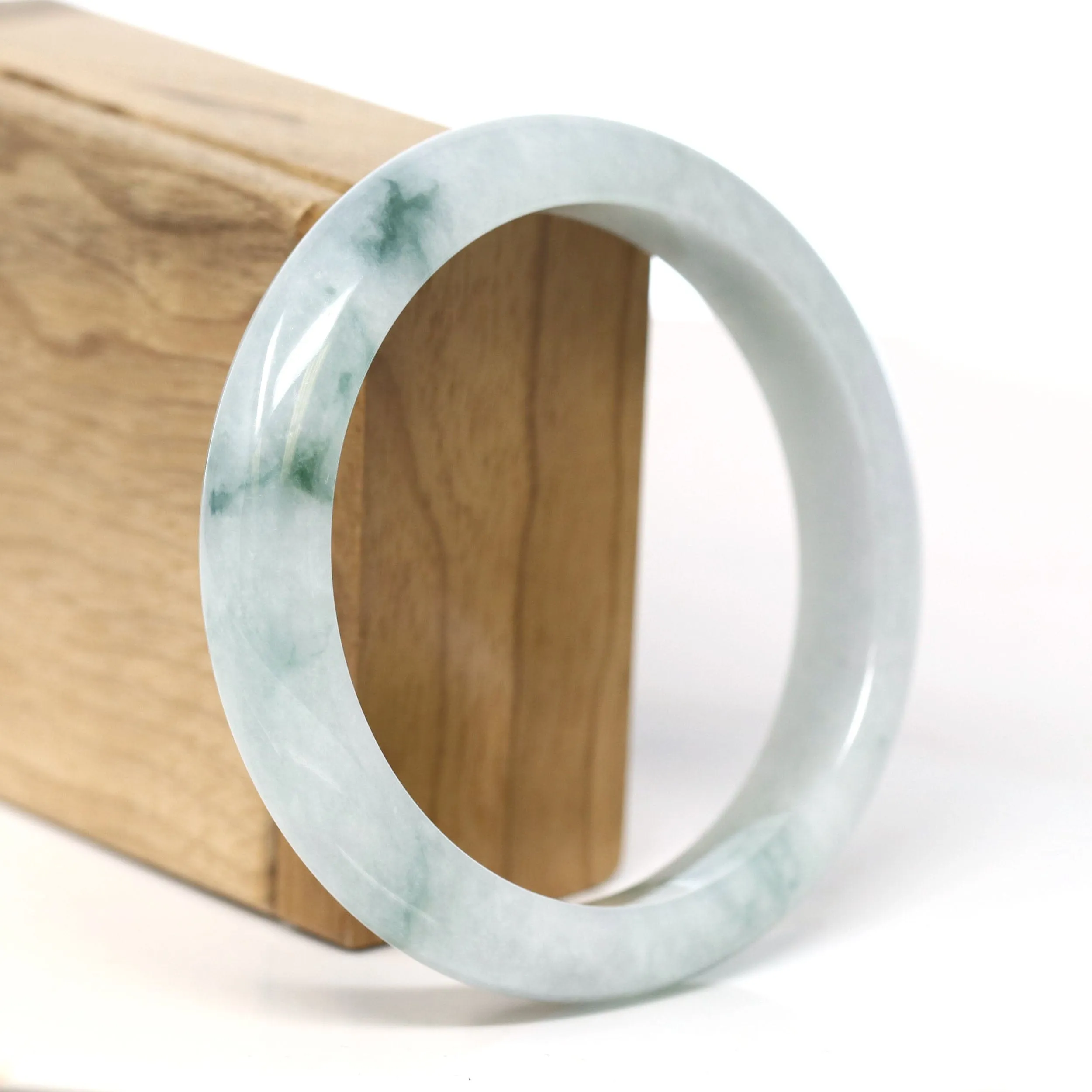 Baikalla Natural Burmese Blue Green Jadeite Jade Bangle Bracelet (61.60mm) #T272