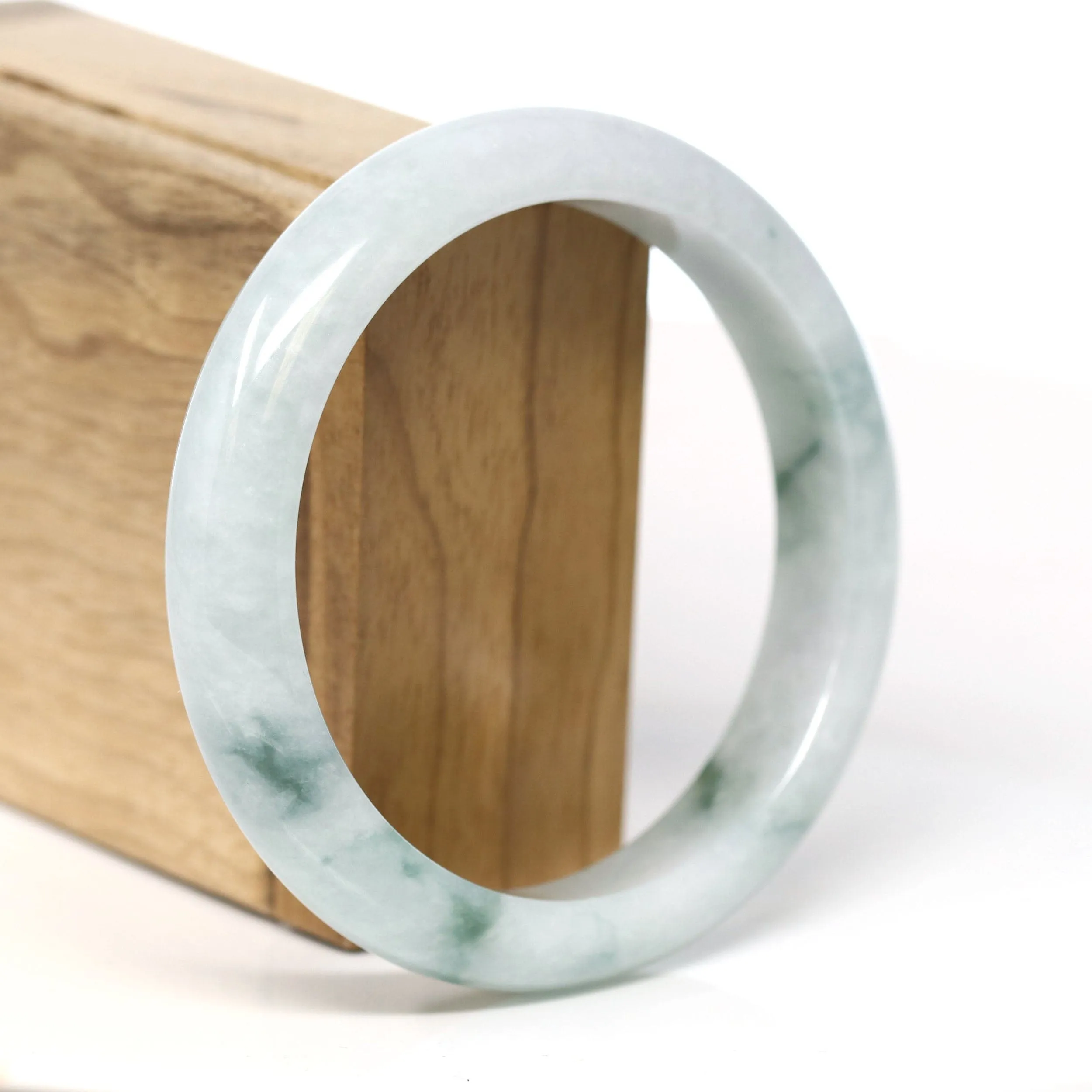 Baikalla Natural Burmese Blue Green Jadeite Jade Bangle Bracelet (61.60mm) #T272