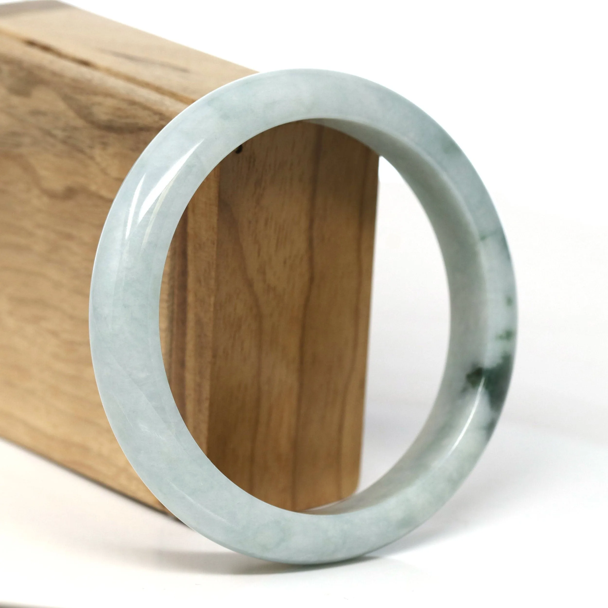 Baikalla Natural Burmese Blue-Green Jadeite Jade Bangle Bracelet (62.41 mm) #T365