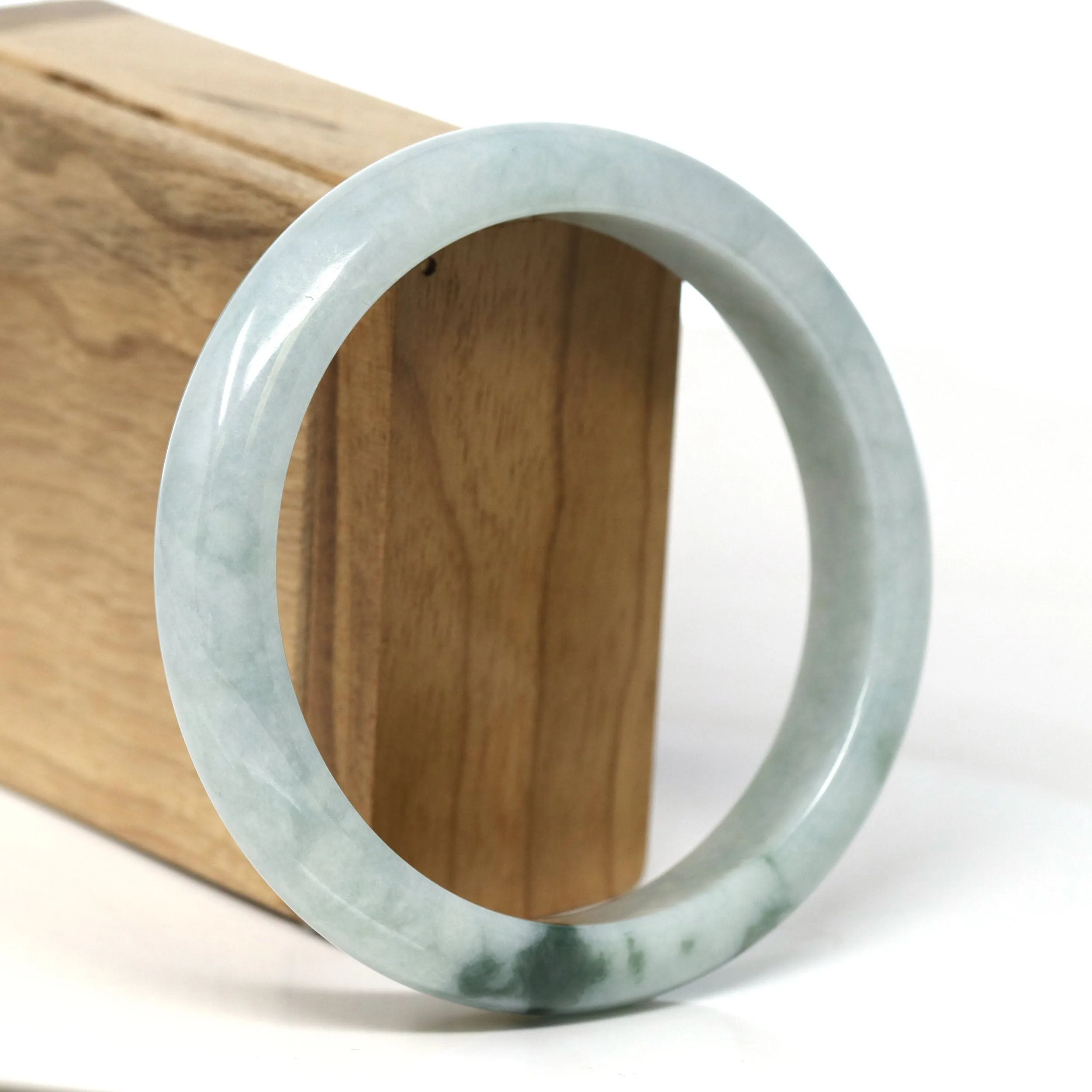 Baikalla Natural Burmese Blue-Green Jadeite Jade Bangle Bracelet (62.41 mm) #T365