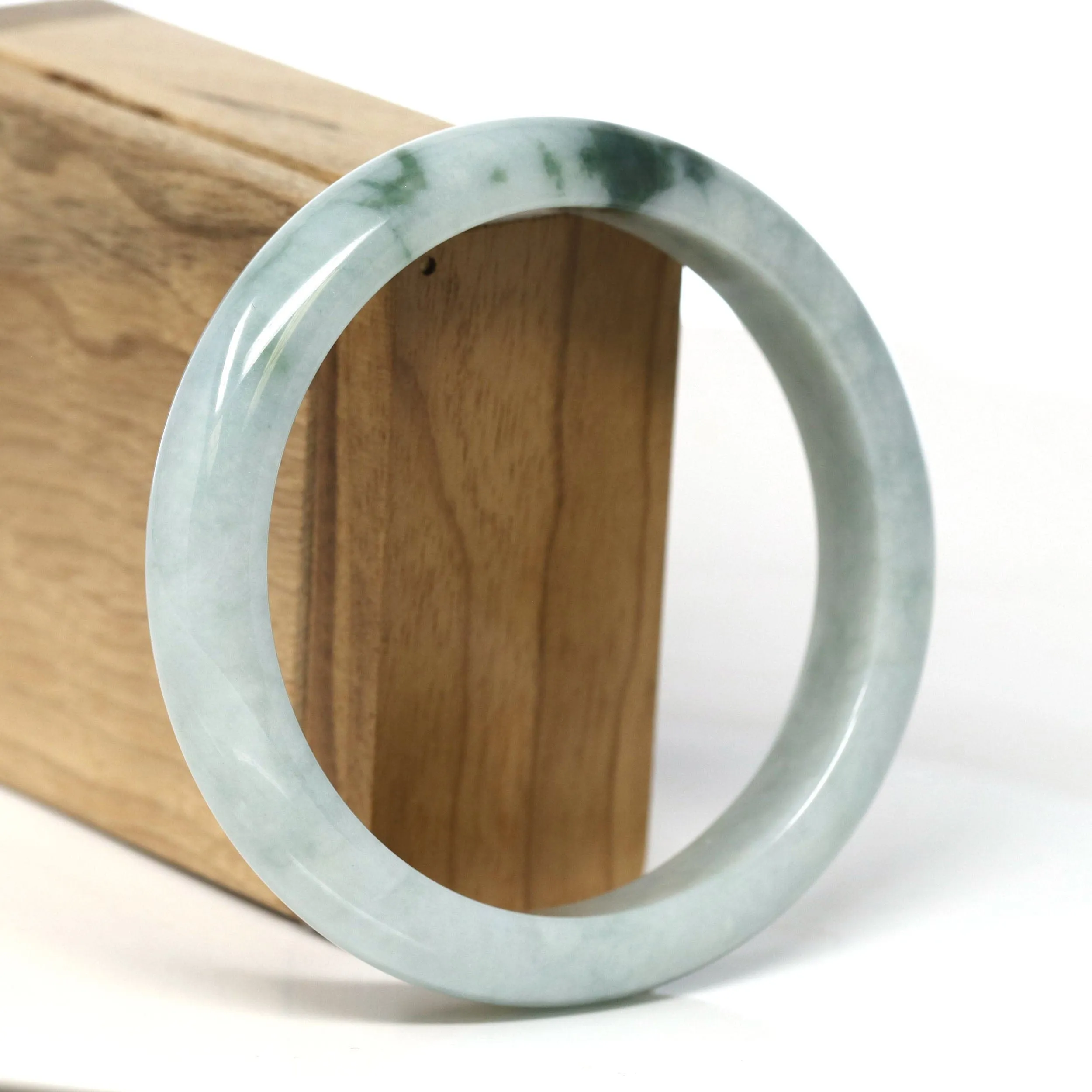 Baikalla Natural Burmese Blue-Green Jadeite Jade Bangle Bracelet (62.41 mm) #T365