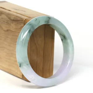 Baikalla Natural Burmese Lavender and Blue-Green Jadeite Jade Bangle Bracelet (56.43mm) #T304