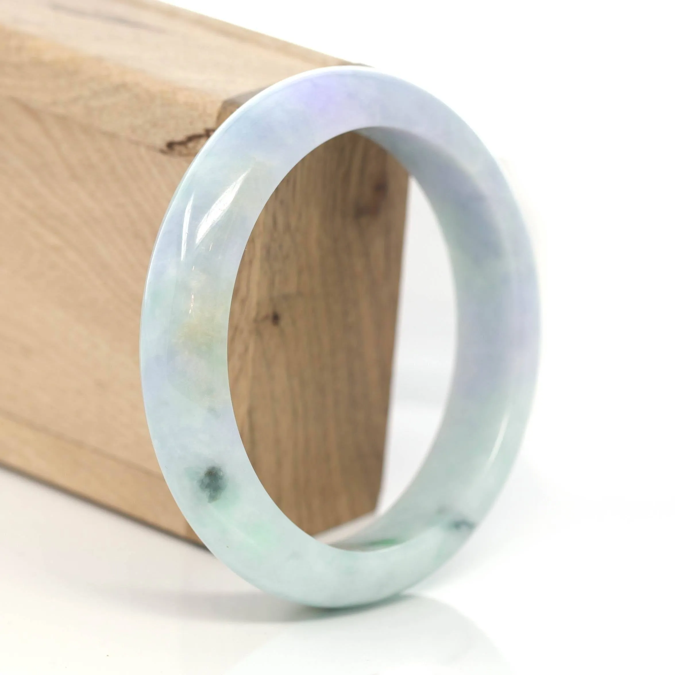 Baikalla™ "Classic Bangle" Genuine Burmese Green Jadeite Jade Bangle Bracelet (58.45 mm) #217