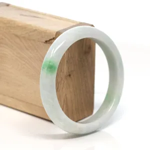 Baikalla™ "Classic Bangle" Genuine Burmese Green Jadeite Jade Bangle Bracelet (58.7 mm) #156