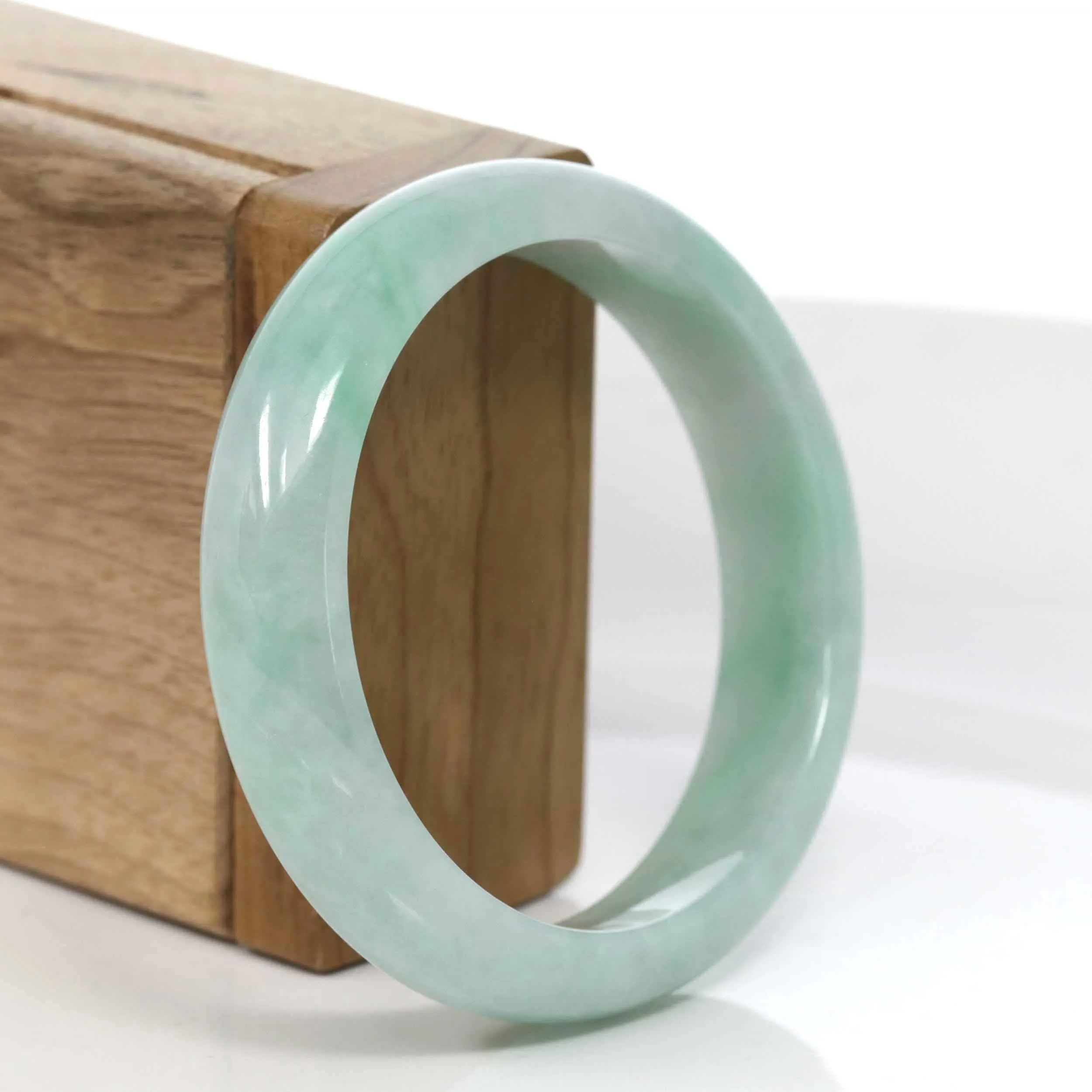 Baikalla™ "Classic Bangle" Genuine Jadeite Jade Green Bangle Bracelet (57.28mm)#969