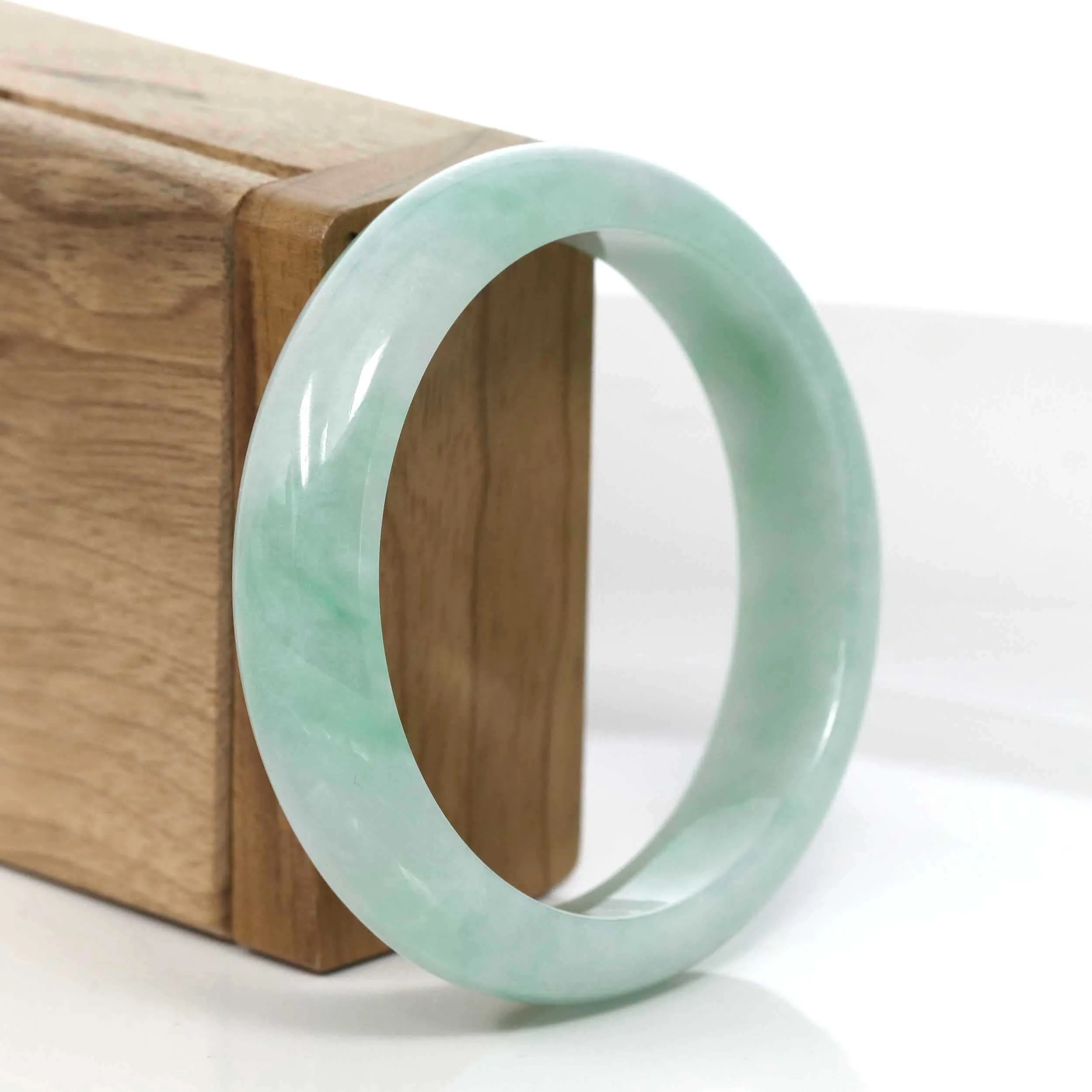 Baikalla™ "Classic Bangle" Genuine Jadeite Jade Green Bangle Bracelet (57.28mm)#969
