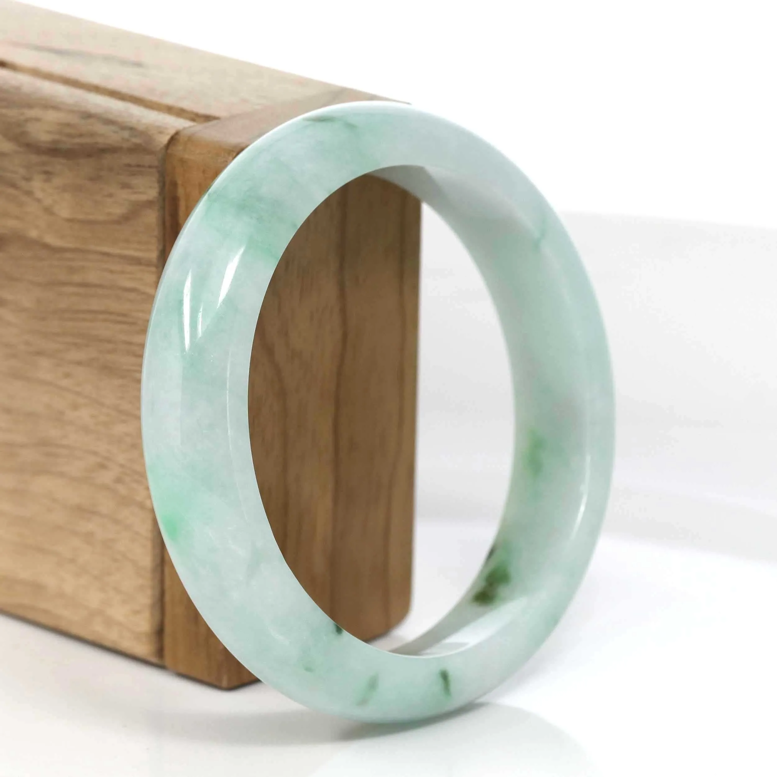Baikalla "Classic Bangle" Green Natural Burmese Jadeite Jade Bangle ( 57.27mm ) #979
