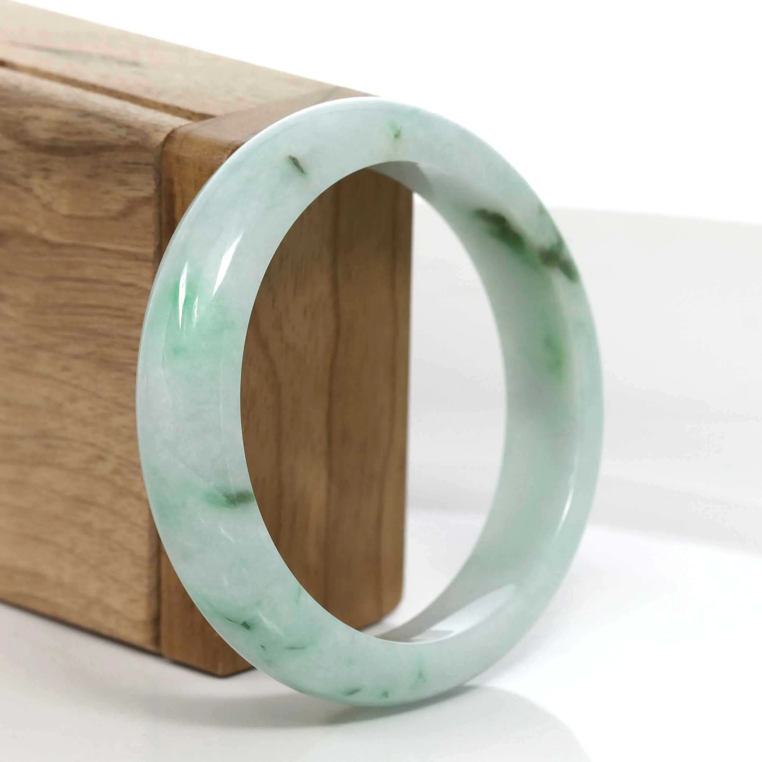Baikalla "Classic Bangle" Green Natural Burmese Jadeite Jade Bangle ( 57.27mm ) #979
