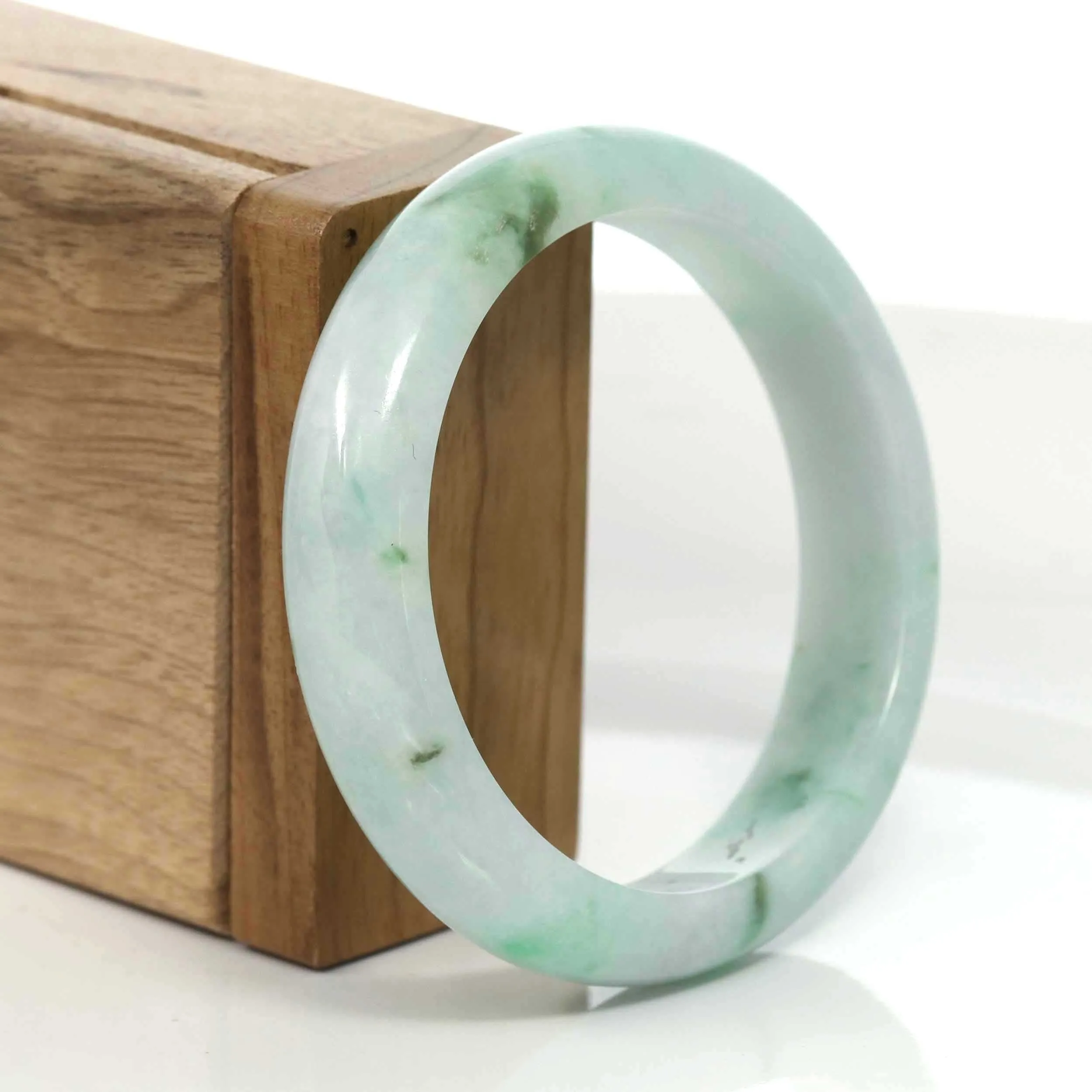 Baikalla "Classic Bangle" Green Natural Burmese Jadeite Jade Bangle ( 57.27mm ) #979