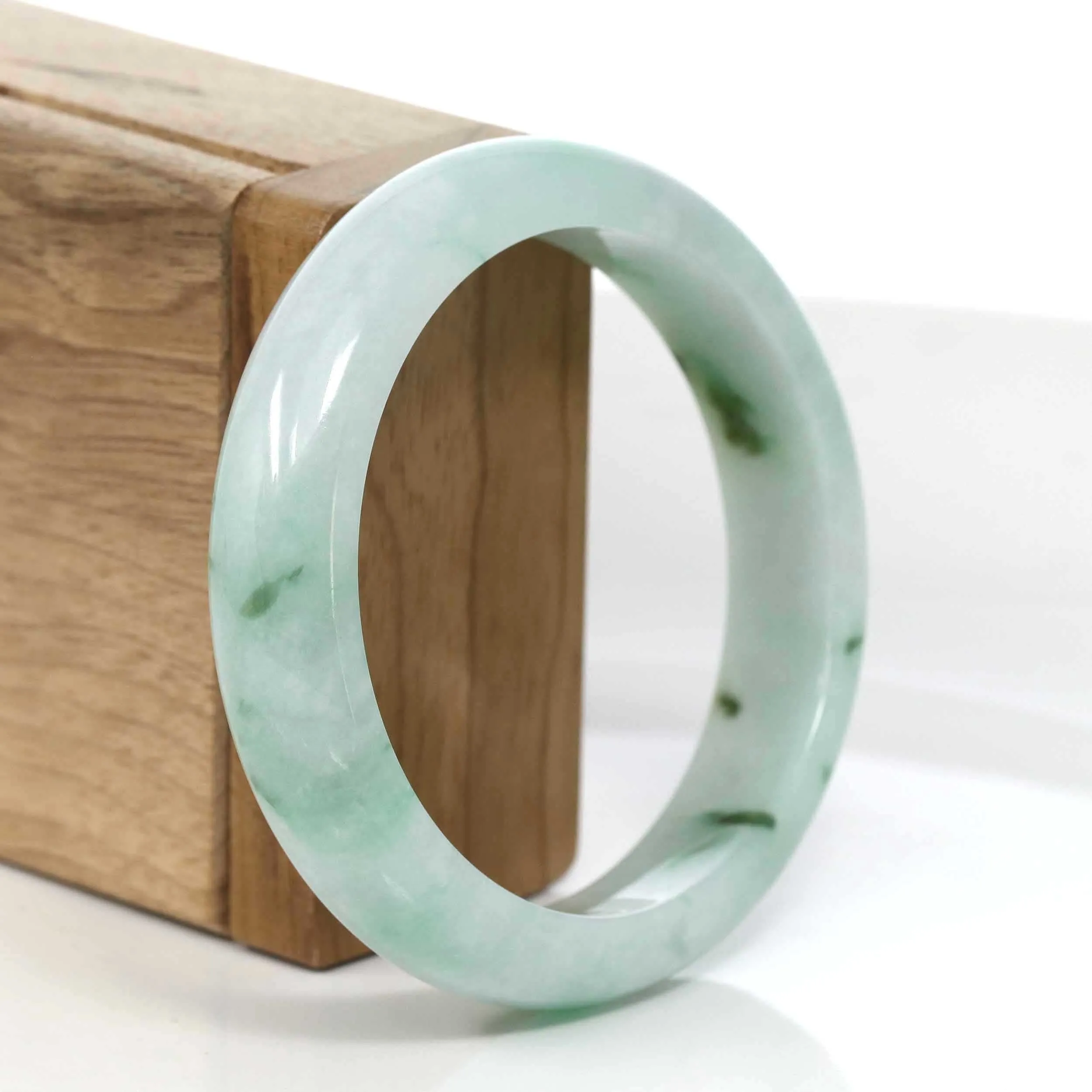 Baikalla "Classic Bangle" Green Natural Burmese Jadeite Jade Bangle ( 57.27mm ) #979
