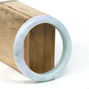 Baikalla™ "Classic" Genuine Jadeite Jade Lavender Green Bangle Bracelet (56.64mm) #T295