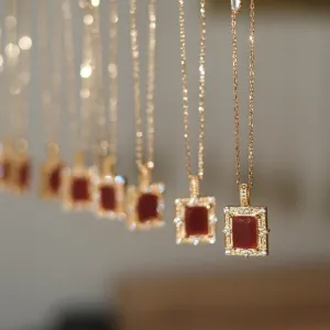 Baroque Ruby Necklace - Fatima (Solid Silver)