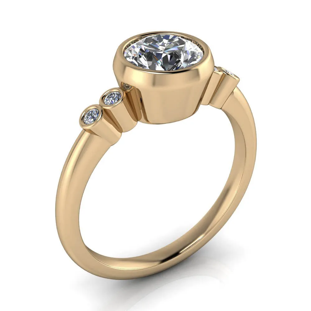 Bezel Set Moissanite or Lab Diamond Engagement Ring - Skylar