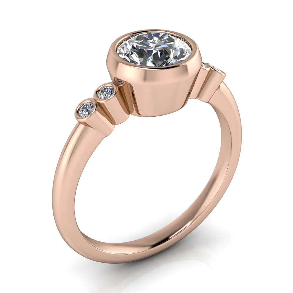 Bezel Set Moissanite or Lab Diamond Engagement Ring - Skylar
