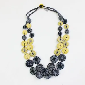 Black and Yellow Double Strand Kalei Necklace
