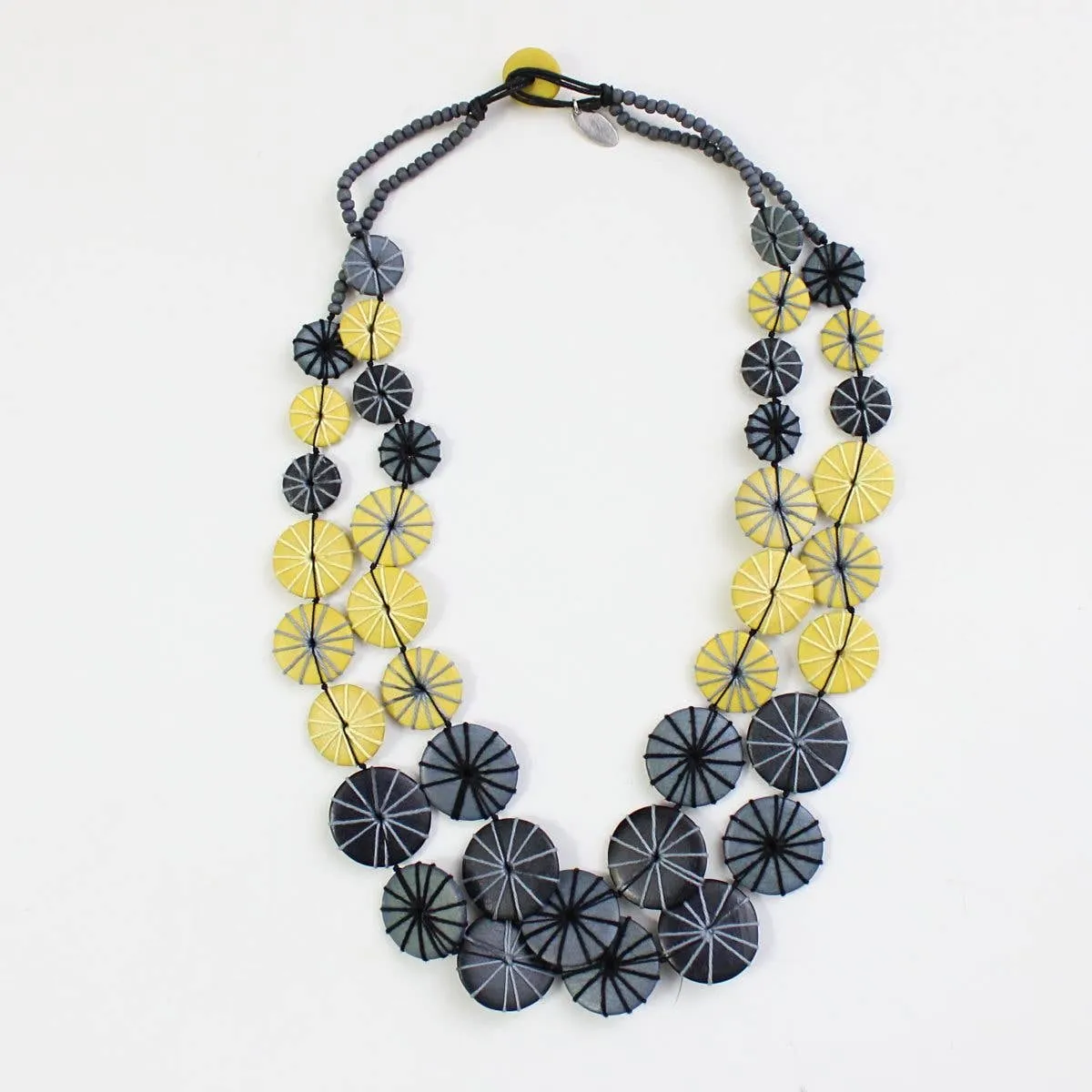 Black and Yellow Double Strand Kalei Necklace