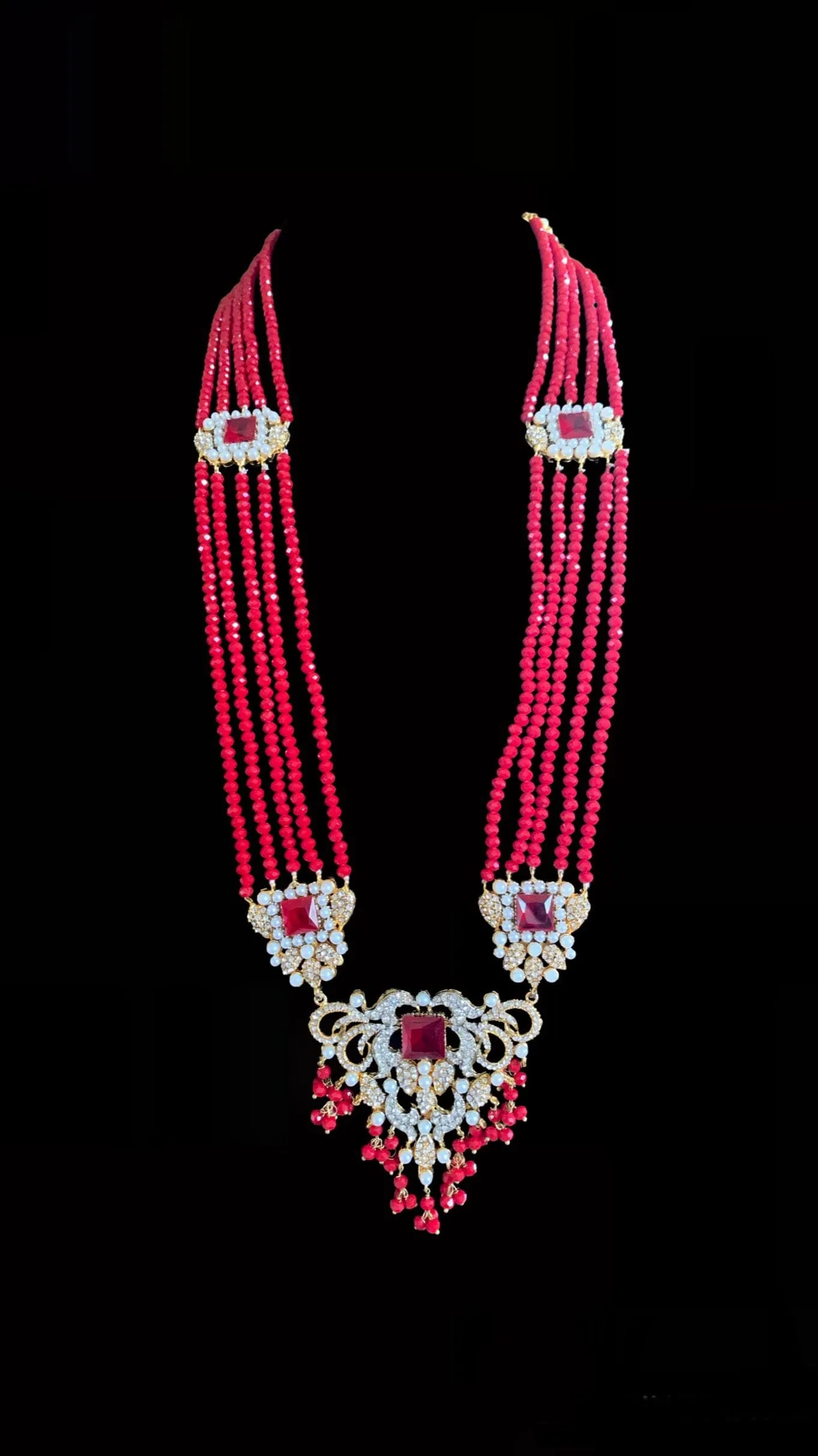 BR21 Anisa pakistani bridal set- ruby   (READY TO SHIP )