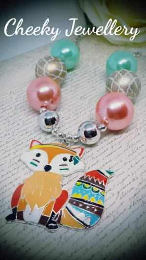 Bubblegum fox necklace