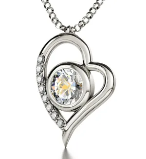 Cancer Sign, 14k White Gold Diamonds Necklace, Swarovski