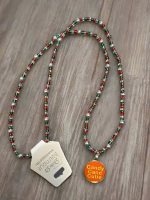 Candy Cane Cutie Beaded Necklace