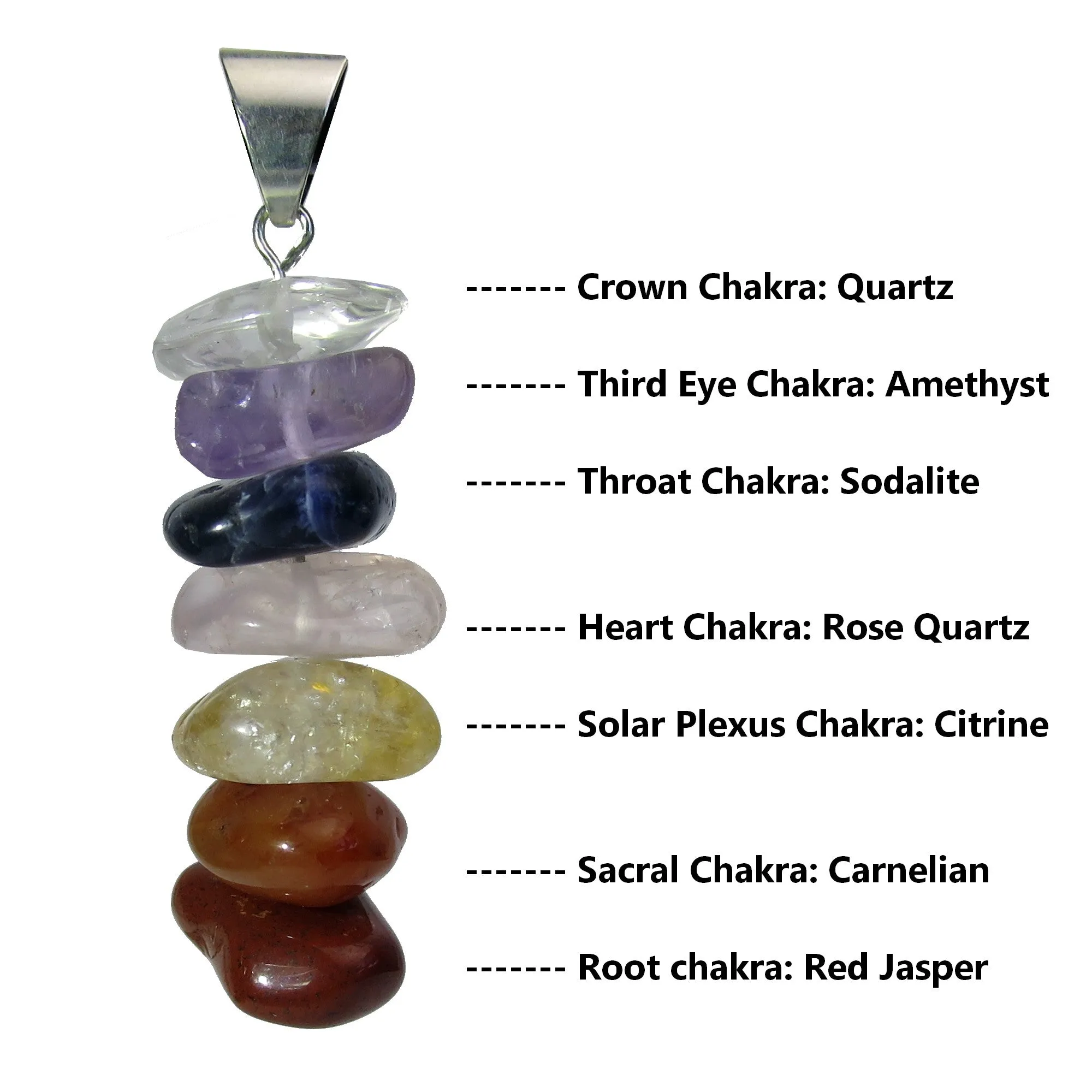 Chakra Pendant Rainbow Citrine Quartz Stacked Gem