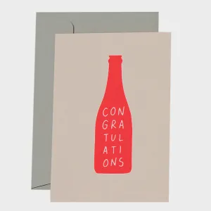 Champagne Congrats Card Neon