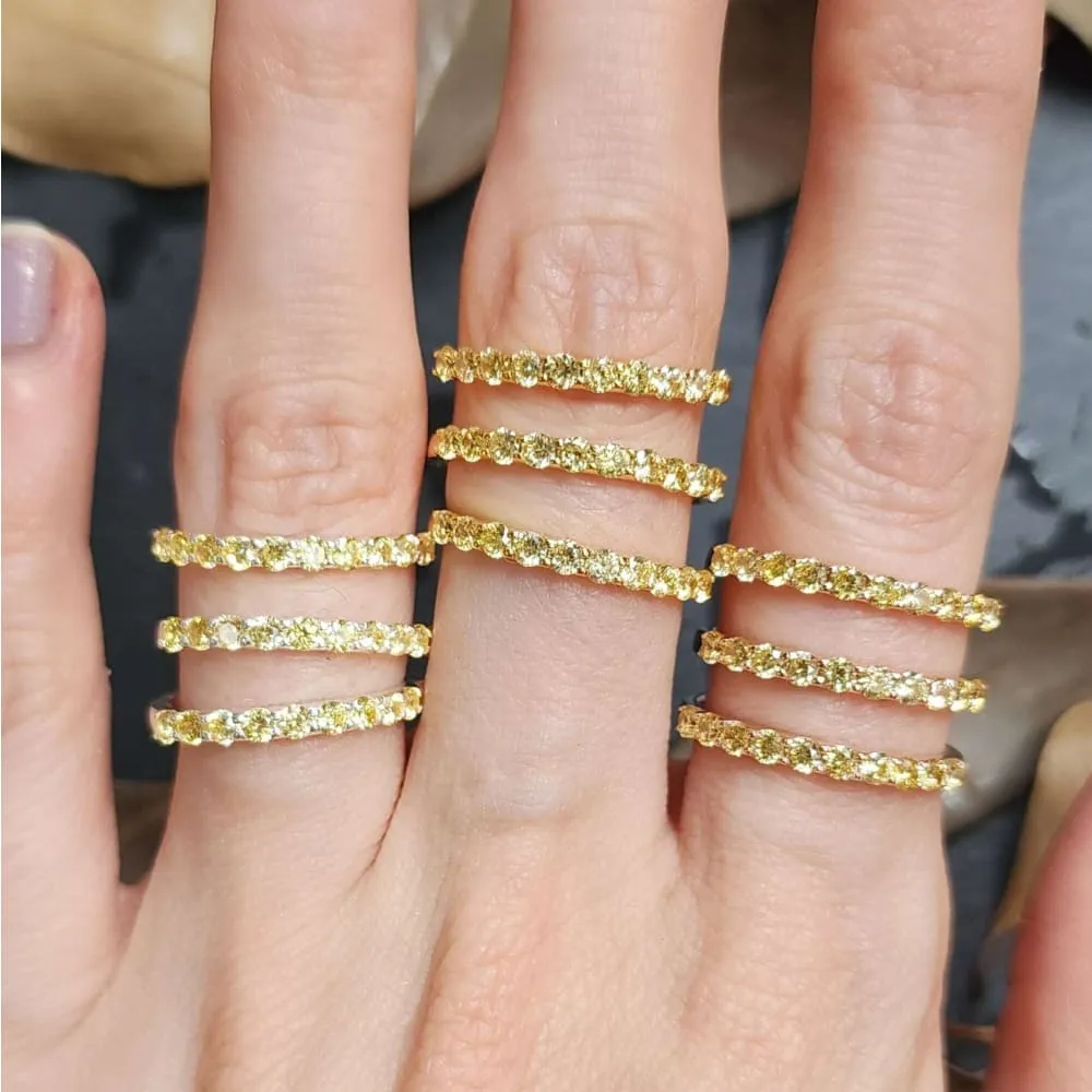 Citrine Half Eternity Band