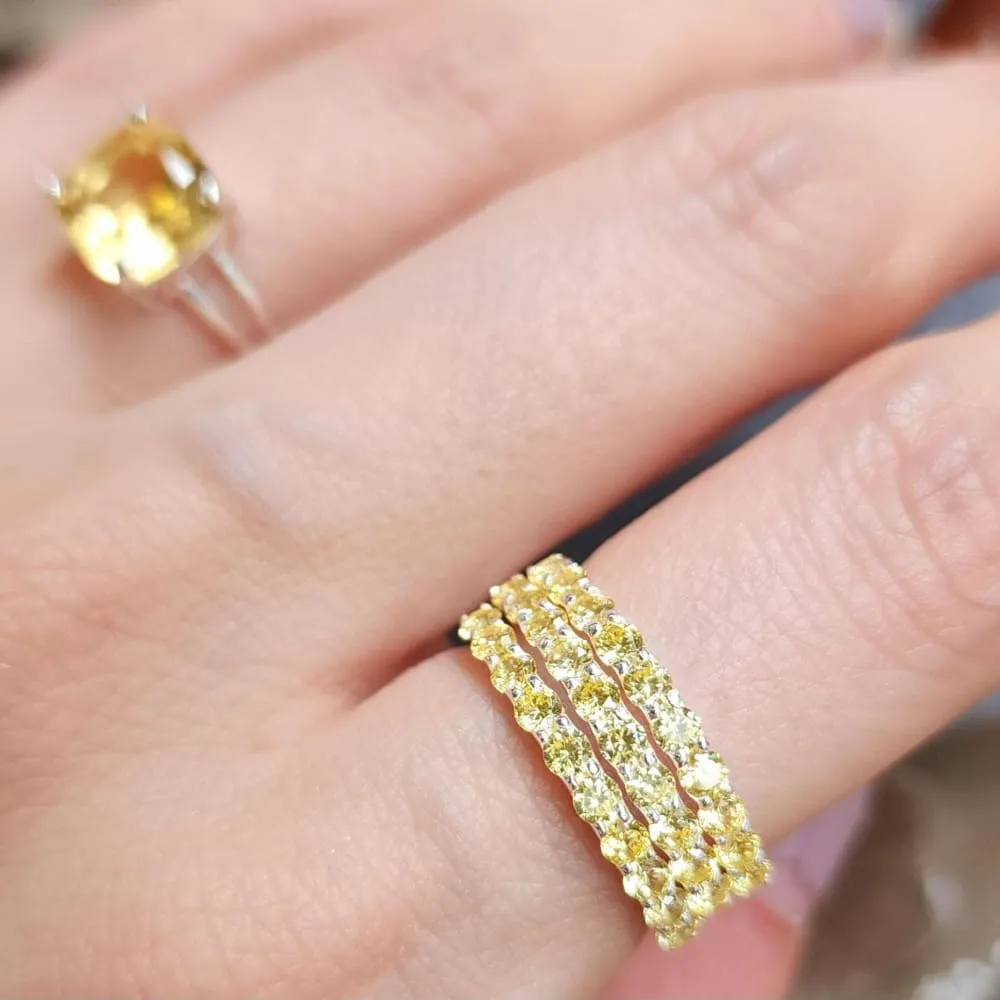 Citrine Half Eternity Band