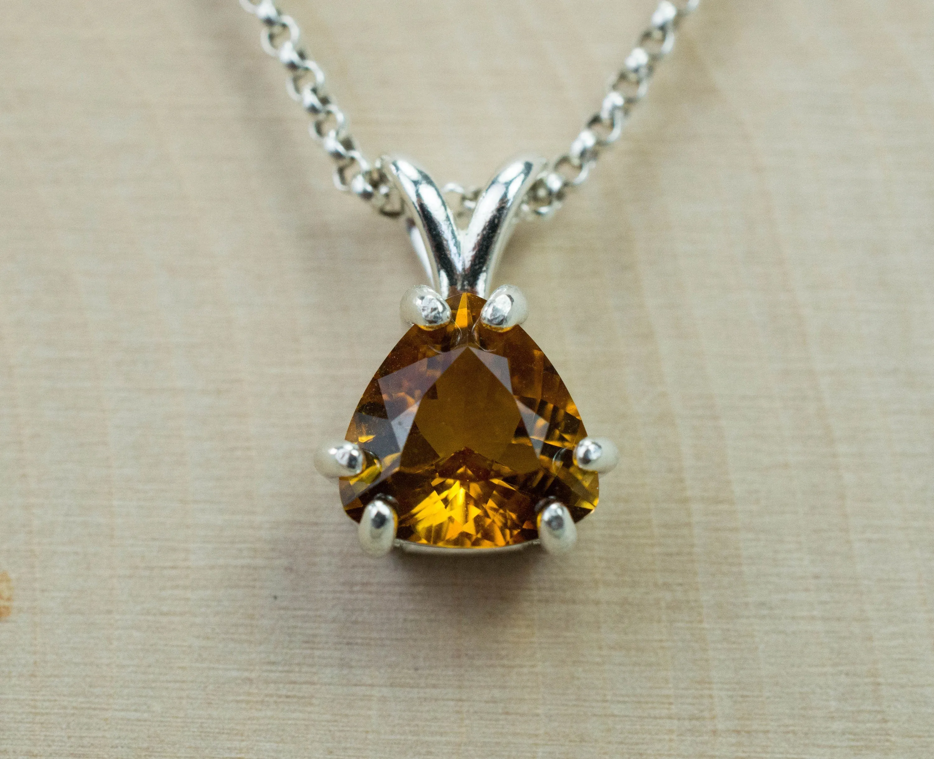 Citrine Pendant; Genuine Untreated Uruguay Citrine; 1.730cts