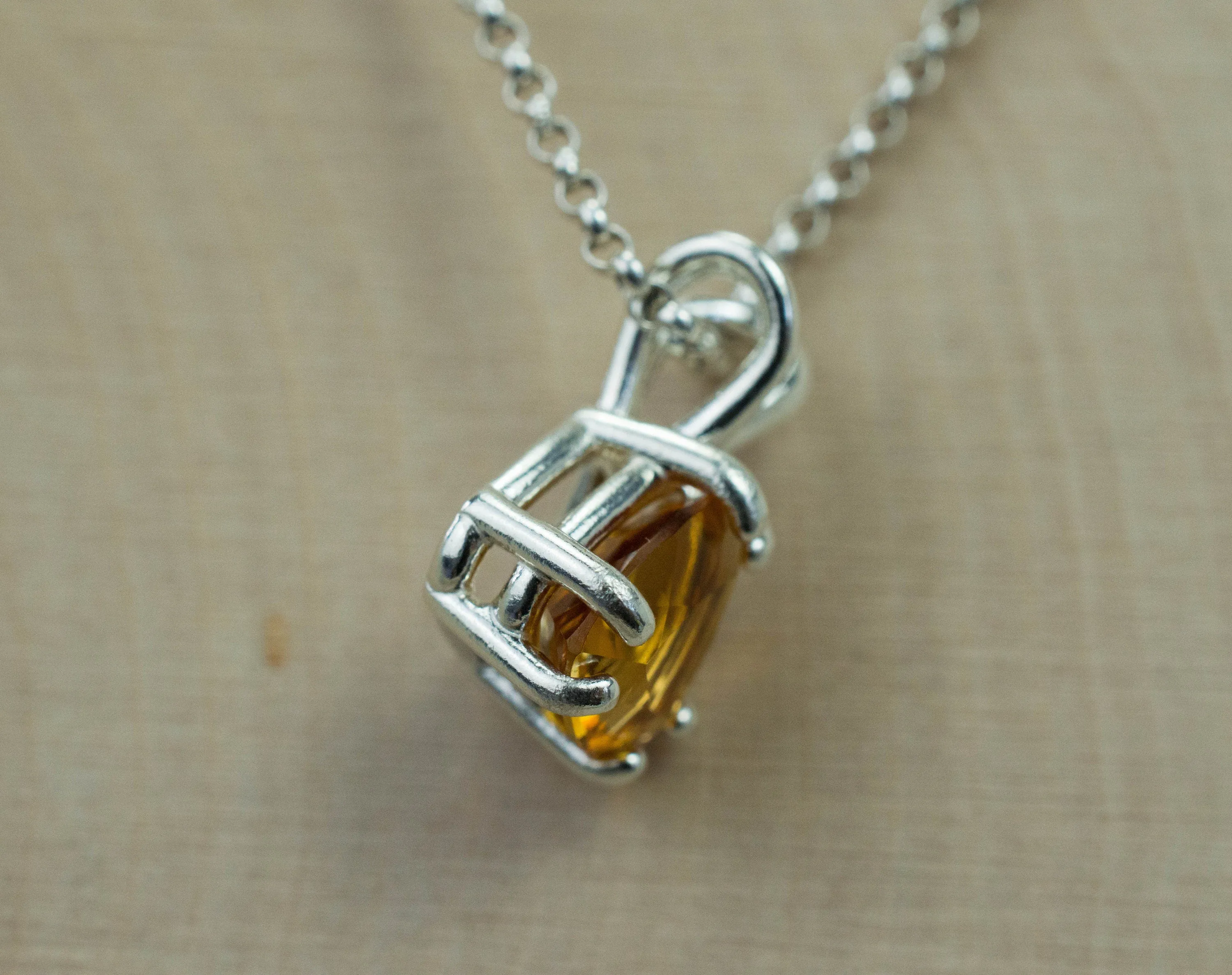 Citrine Pendant; Genuine Untreated Uruguay Citrine; 1.730cts