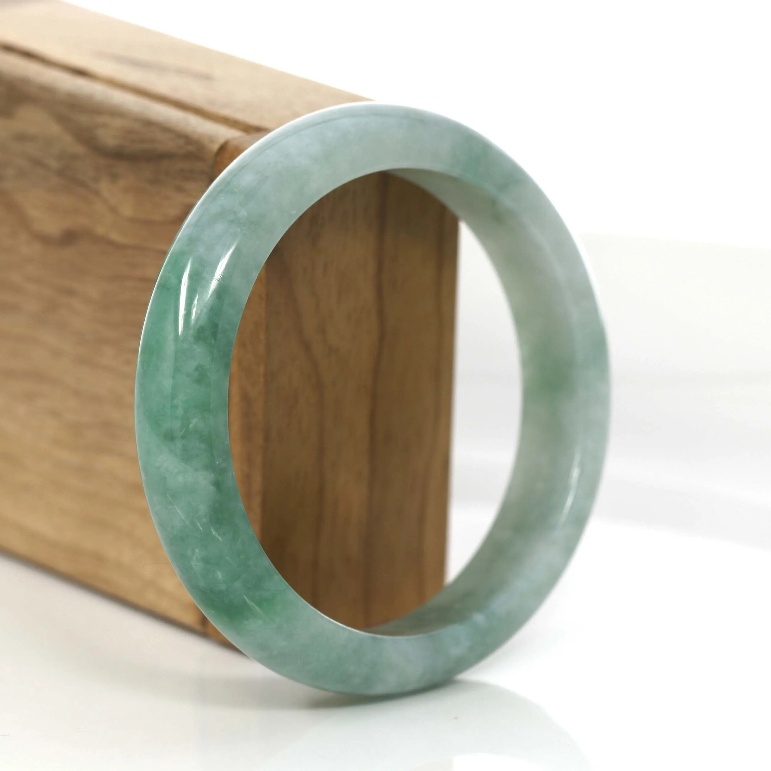 Classic Blue- Green Natural Burmese Jadeite Jade Bangle (58.16 mm) #729