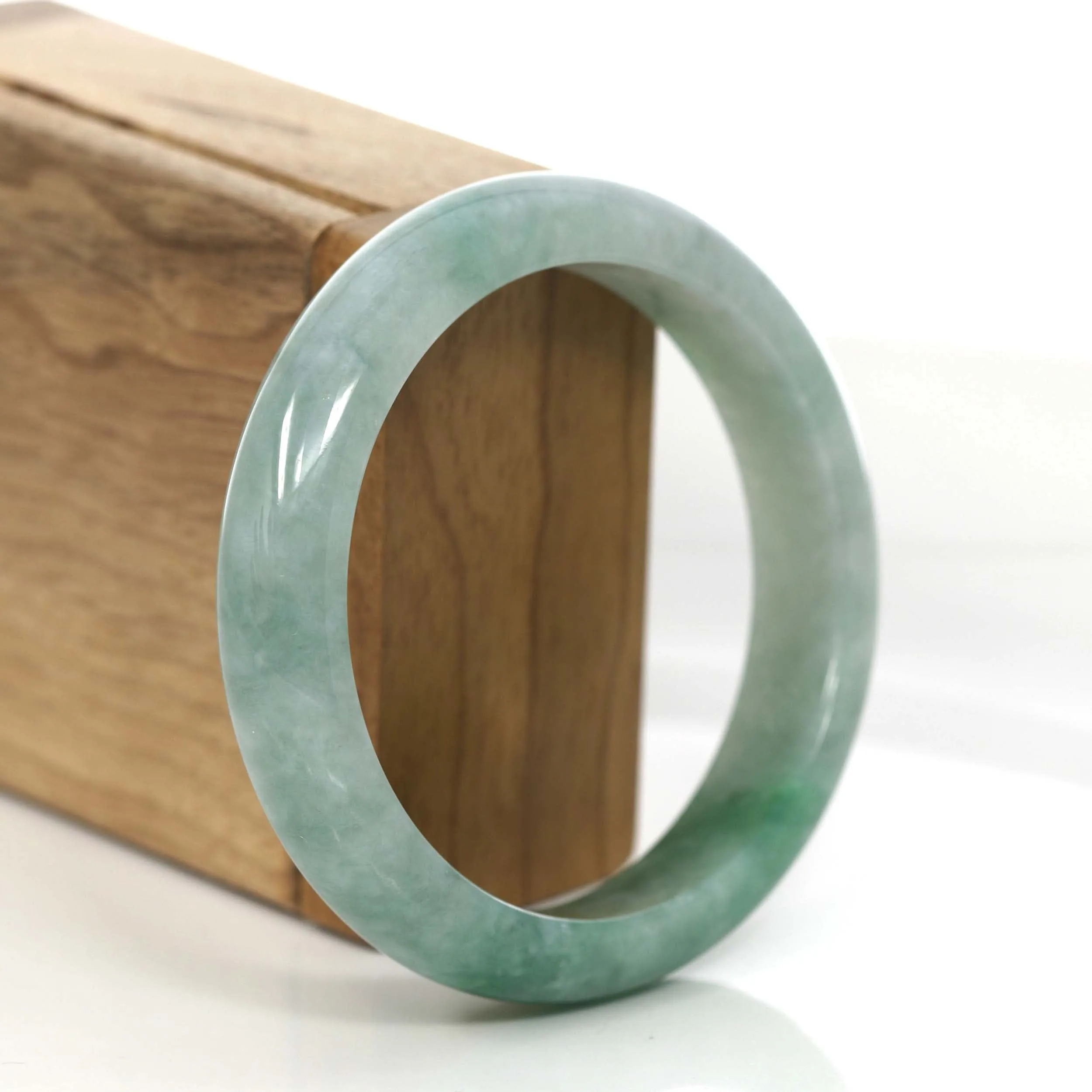 Classic Blue- Green Natural Burmese Jadeite Jade Bangle (58.16 mm) #729