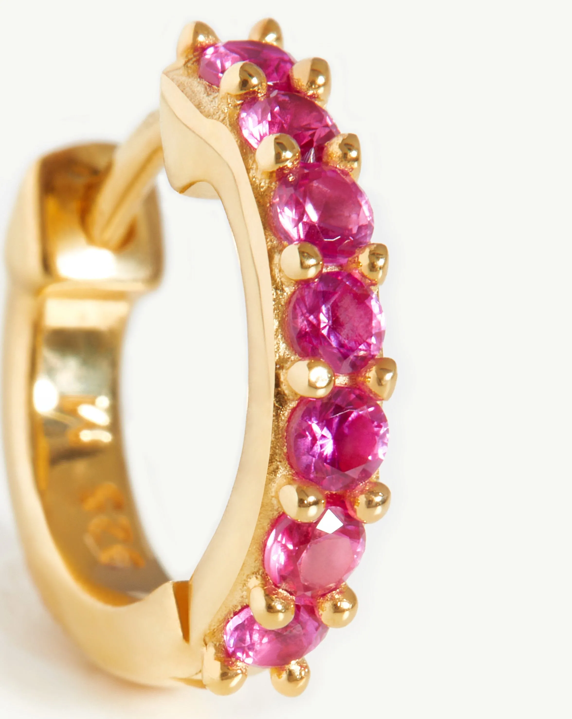 Classic Stone Huggies | 18ct Gold Vermeil/Pink Zirconia