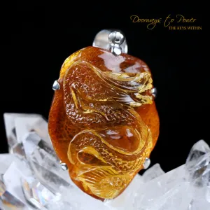 Colombian Amber Dragon Pendant  'Universal Manifestation'