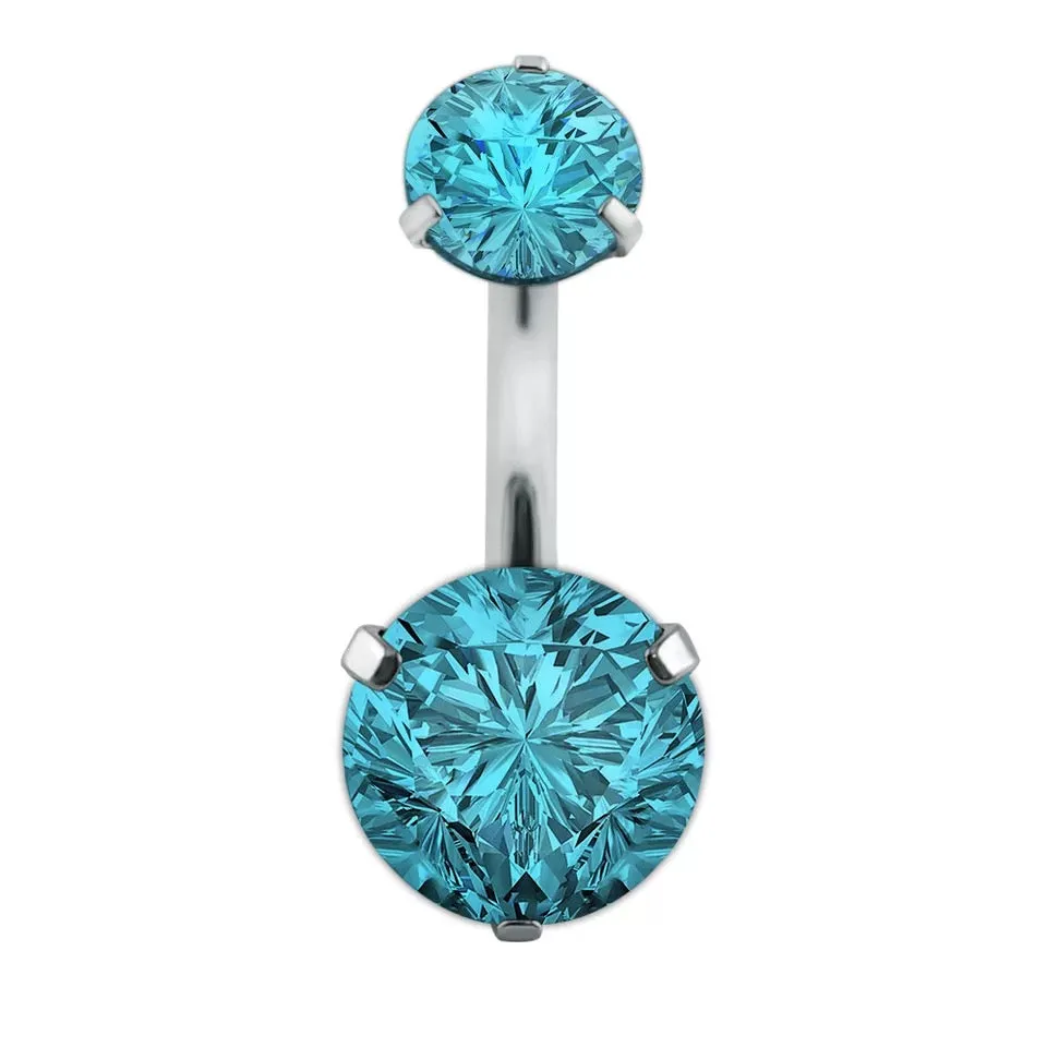 Crystal Belly Button Rings Navel Ring  Zircon Drop Dangle Body Belly Piercing Jewelry for Women Beach Belly Navel Rings