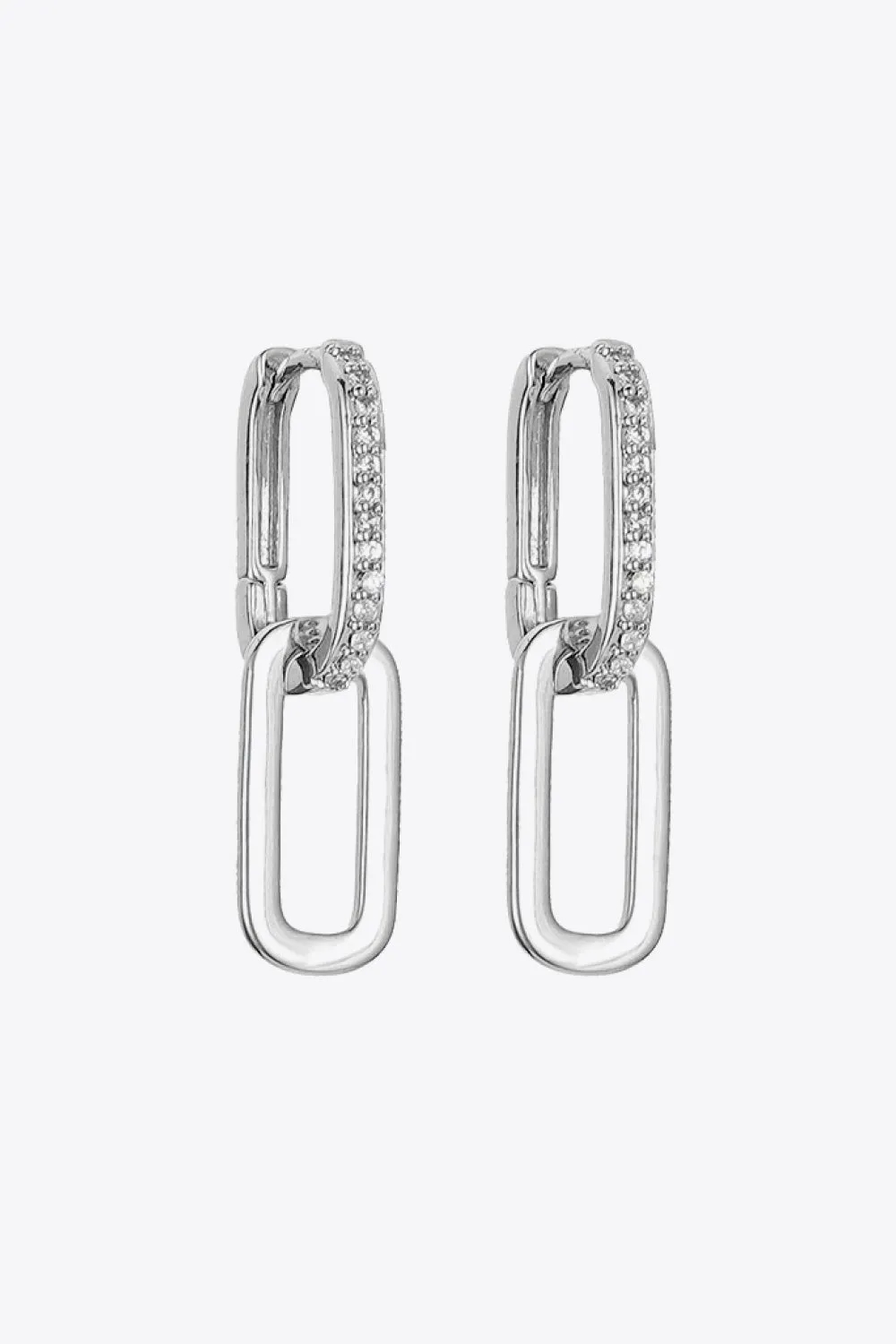 CUBIC ZIRCONIA LINK EARRINGS