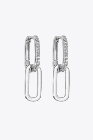 CUBIC ZIRCONIA LINK EARRINGS