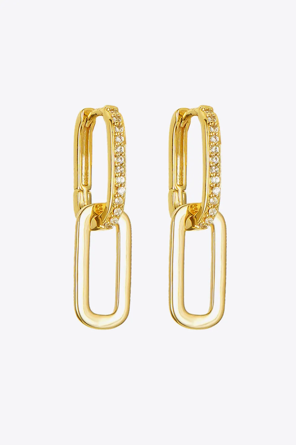 CUBIC ZIRCONIA LINK EARRINGS