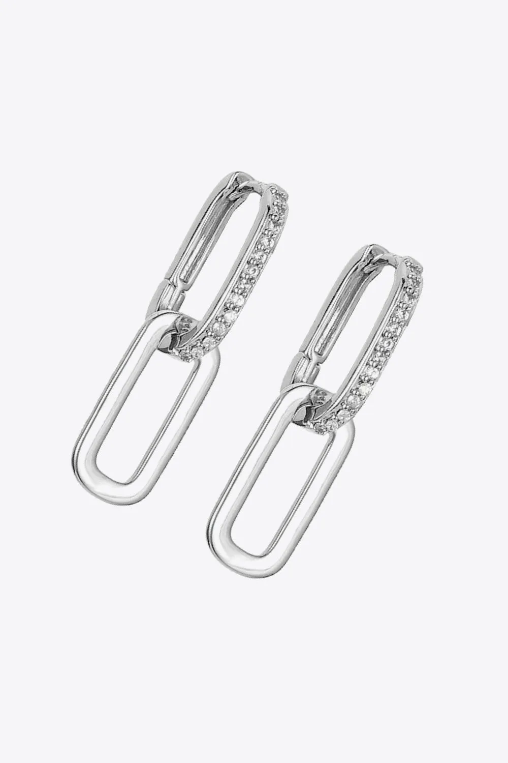 CUBIC ZIRCONIA LINK EARRINGS