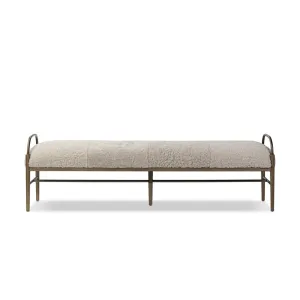 Demi Accent Bench | Beige Shearling