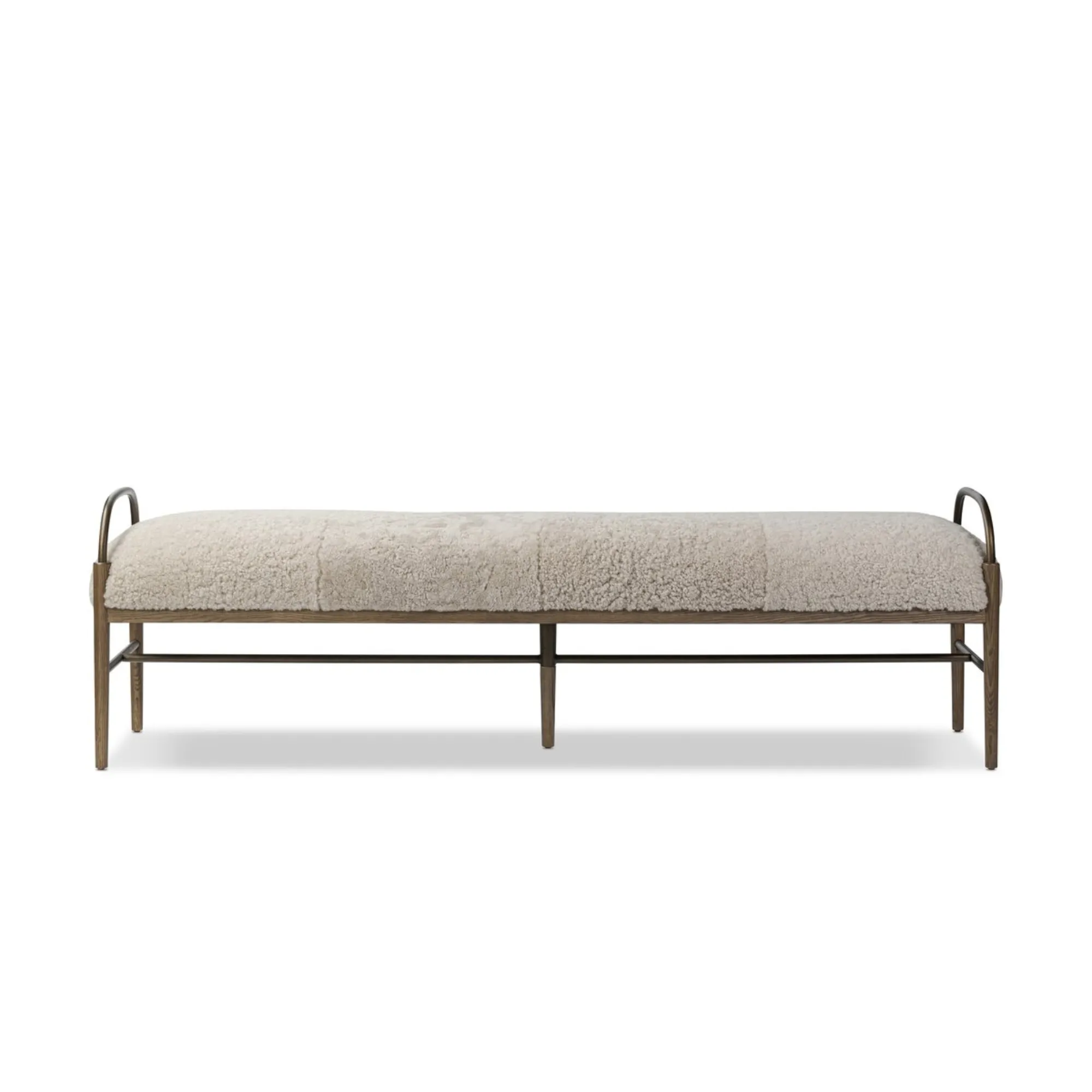 Demi Accent Bench | Beige Shearling