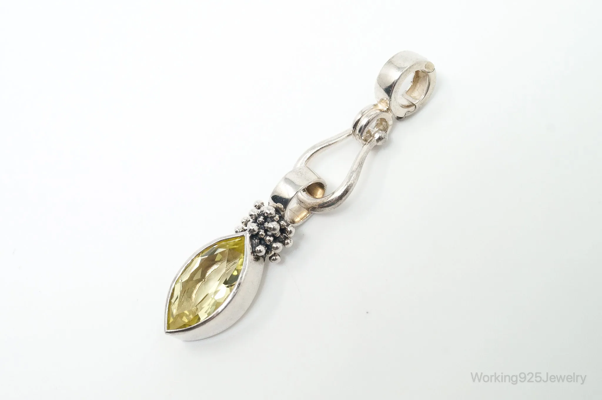 Designer Michael Dawkins Citrine Granulated Sterling Silver Necklace Pendant