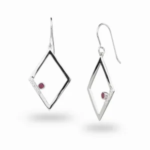 Diamante: Ruby & Diamond Drop Earrings