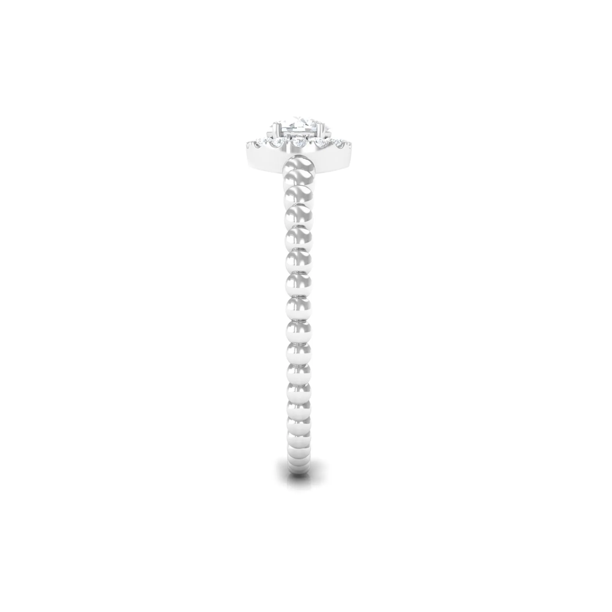 Diamond Engagement Ring in Prong Setting with Bubble Shank