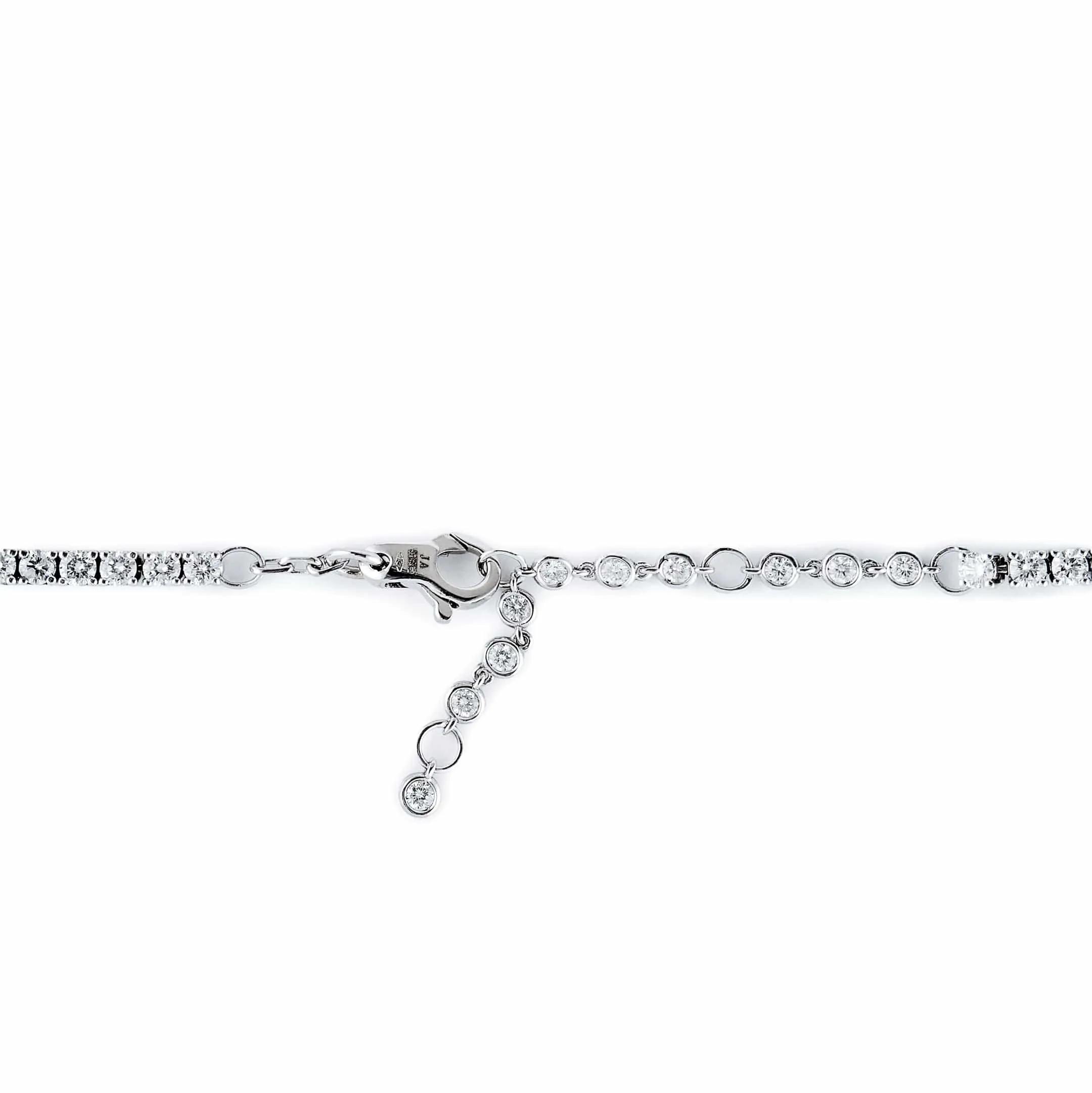 Diamond Tennis Necklace with Ruby Accent