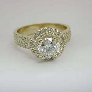 Double Halo Round Diamond Engagement Ring