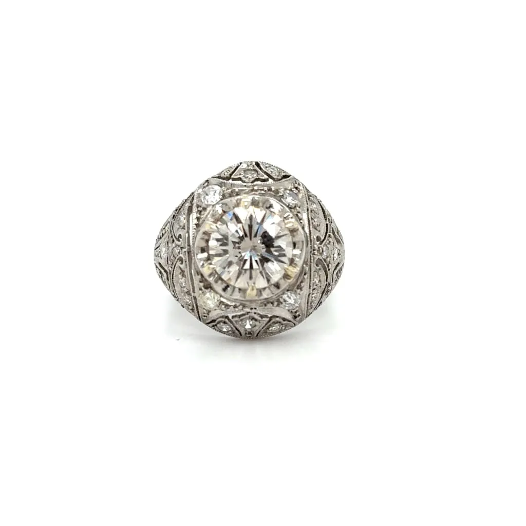 Estate Platinum Bombay Diamond Ring at Regard Jewelry in Austin. Texas