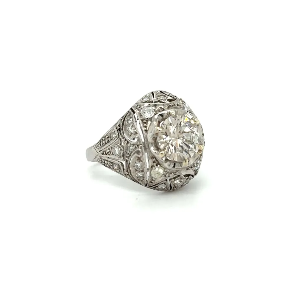 Estate Platinum Bombay Diamond Ring at Regard Jewelry in Austin. Texas