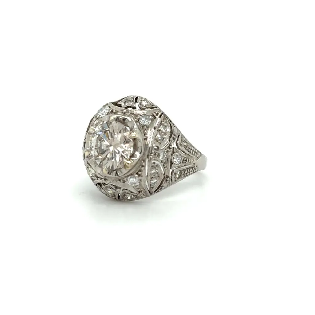 Estate Platinum Bombay Diamond Ring at Regard Jewelry in Austin. Texas