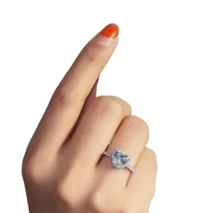 Fashion creative love zircon ring Valentine's Day gift couple heart-shaped ring
